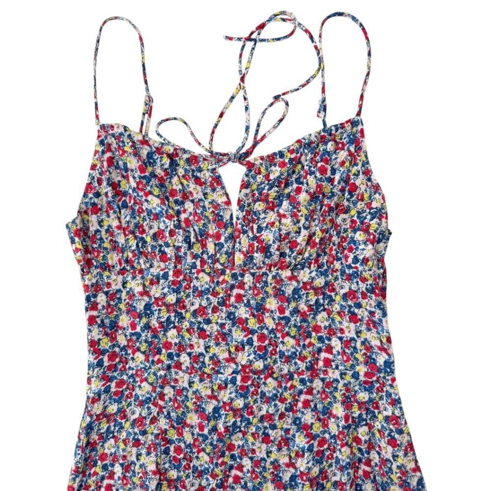 H&M Floral Spaghetti Strap Keyhole Smocked Dress Size XS - Picture 8 of 8